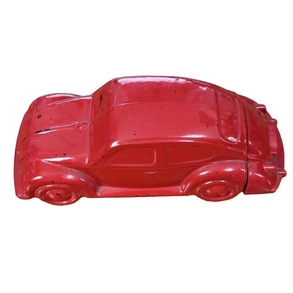 Avon Vintage Volkswagon Bug Car Red Collectible Bottle Cologne Glass Empty